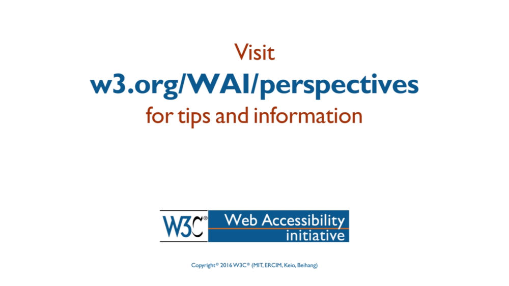 Vidéo en anglais sur le site de la WAI (nouvelle fenêtre)