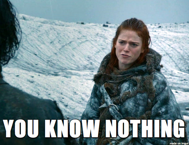 Igrid de Game of Throne avec l'inscription You Know nothing