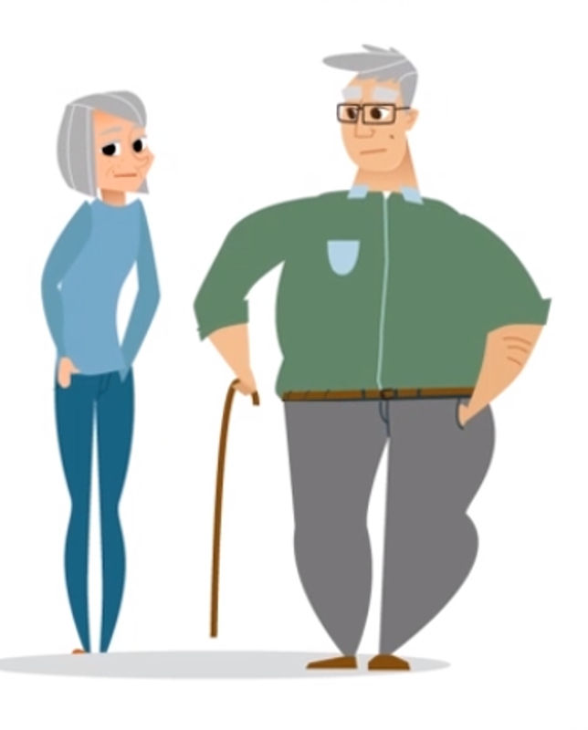 1 femme et 1 homme agés